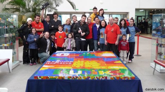 World Record: Mosaic from Rubik's Cubes
